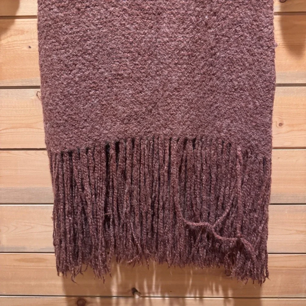 Vintage Peruvian Trading Mauve‎ Knit Sweater & Fringe Skirt Boho Hippie Festival